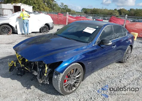 2018 Infiniti Q50 3.0T Red Sport 400 z USA, uszkodzony, nr VIN JN1FV7AP1JM640084